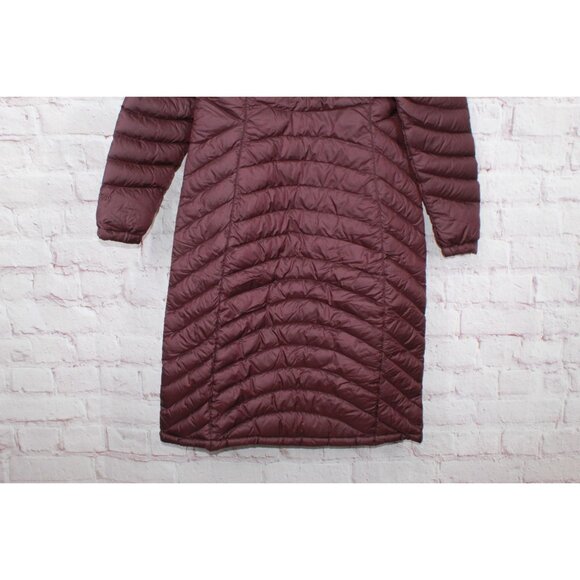 LL Bean Ultralight 850 Down Coat Long Dark Plum Size XS - Picture 5 of 12